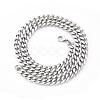 Non-Tarnish Men's 201 Stainless Steel Cuban Chain Necklace NJEW-R257-001E-P-1