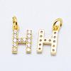 Brass Micro Pave Grade AAA Cubic Zirconia Charms ZIRC-P067-11G-H-NR-1