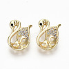 Brass Micro Pave Clear Cubic Zirconia Peg Bails Charms KK-R117-010-NF-1