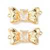 Brass Pave Cubic Zirconia Connector Charms KK-L208-01G-03-2