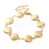 304 Stainless Steel Shell Link Chain Bracelets for Women BJEW-Z076-02G-1