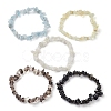 12 Constellation Natural Mixed Gemstone Chip Beaded Stretch Bracelets Sets for Women Men BJEW-JB10264-12-3