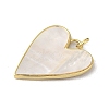 Rack Plating Brass Pave Shell Pendants KK-C052-07G-2
