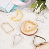 Rack Plating Alloy Open Back Bezel Pendants PALLOY-YW0001-07-FF-4
