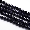 Synthetic Blue Goldstone Round Beads Strands G-O047-11-4mm-2