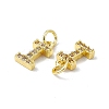 Real 18K Gold Plated Brass Micro Pave Clear Cubic Zirconia Charms KK-E068-VB452-I-3