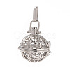Eco-Friendly Hollow Brass Round Cage Pendants KK-L143-02-NR-1