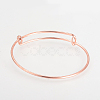 Adjustable Brass Expandable Bangle Making BJEW-R032-RG-2
