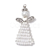 Glass Seed Beads Pendants PALLOY-MZ00381-02-1
