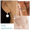 20Pcs Natural Shell Flat Round with Engraved Cherry Charms SHEL-CJ0001-36-7