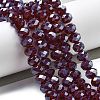 Electroplate Transparent Glass Beads Strands EGLA-XCP0001-16-2