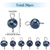 Natural Cultured Freshwater Pearl Potato Connector Charms PALLOY-SC00015-2