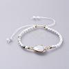 Adjustable Natural Howlite Braided Bead Bracelets BJEW-JB04559-05-1