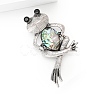 Frog Zinc Alloy Rhinestone  Brooches PW-WGC7876-01-3