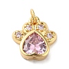 Rack Plating Brass Pave Cubic Zirconia Charms KK-O142-58G-2