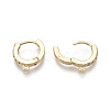 Brass Micro Pave Cubic Zirconia Huggie Hoop Earring Findings KK-T063-012-NF-4