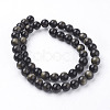 Natural Golden Sheen Obsidian Beads Strands X-G-C068-8mm-9-2