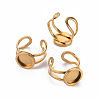 201 Stainless Steel Cuff Pad Ring Settings X-STAS-S080-040A-G-5