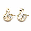 Brass Micro Pave Clear Cubic Zirconia Peg Bails Pendants KK-T056-75G-NF-1