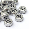 Plated Acrylic Horizontal Hole Letter Beads LS-PACR-Q099-03W-1