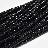 Faceted Rondelle Natural Black Spinel Bead Strands G-F289-42A-1