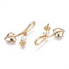 Brass Micro Pave Clear Cubic Zirconia Peg Bails Pendants with Rhinestone and Enamel Settings LS-KK-N232-240-2