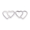 Tarnish Resistant Valentine's Day 304 Stainless Steel Linking Rings STAS-L238-071P-2