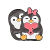 Cute Animal Hug with Heart Enamel Pins PALLOY-D361-01EB-01-1