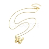 Brass & Plastic Pearl Letter Pendant Box Chain Necklaces for Women NJEW-U017-01G-23-3