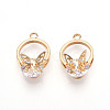 Brass Micro Pave Cubic Zirconia Pendants ZIRC-T016-24-1