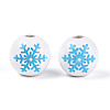 Christmas Spray Painted Schima Wood Beads WOOD-T032-35G-3
