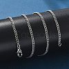 Non-Tarnish Unisex 304 Stainless Steel Curb Chain/Twisted Chain Necklaces STAS-D0002-34P-4
