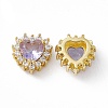 Rack Plating Brass Micro Pave Cubic Zirconia Beads KK-C007-12G-3