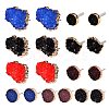 Electroplate Druzy Resin Stud Earrings RESI-SZ0001-22-6