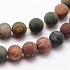Matte Natural Polychrome Jasper/Picasso Stone/Picasso Jasper Beads Strands X-G-K113-03-4mm-2