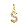 Brass Cubic Zirconia Pendants with Jump Rings FIND-PW0024-09S-1