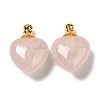 Natural Rose Quartz Perfume Bottle Pendants G-Z039-03G-02-1