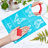 1 Sheet Butterfly Pattern Self-Adhesive Silk Screen Printing Stencil DIY-GF0004-06-3