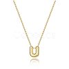Brass Initial Pendant Box Chain Necklaces for Women FS-WG5C822-21-1