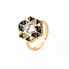 Brass Micro Pave Clear Cubic Zirconia Cuff Rings RJEW-S045-084E-NR-1