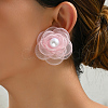 Camellia Flower Iron Stud Earrings for Women TA6266-1-1