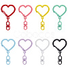 48Pcs 8 Colors Spray Painted Zinc Alloy Spring Gate Rings FIND-SP0004-03-7
