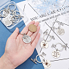 9Pcs 9 Style Graduation Theme 201 Stainless Steel Keychain Clasps KEYC-PH0001-52-5