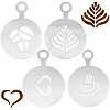 430 Stainless Steel Coffee Latte Art Molds AJEW-WH0038-40P-1