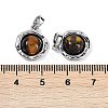 Natural Tiger Eye Flat Round Charms KK-U043-42G-B-3