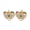 Brass Colorful Cubic Zirconia Pendants KK-E068-VA184-2-2
