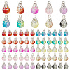 100Pcs 10 Color Crackle Glass Charms PALLOY-AB00224-1