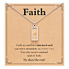 Rectangle 201 Stainless Steel Mustard Seed Pendant Necklaces for Women WG511AE-08-1