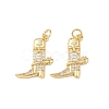 Brass Micro Pave Cubic Zirconia Pendants KK-P339-14G-1