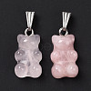 Natural Rose Quartz Pendants X-G-G854-01P-06-3